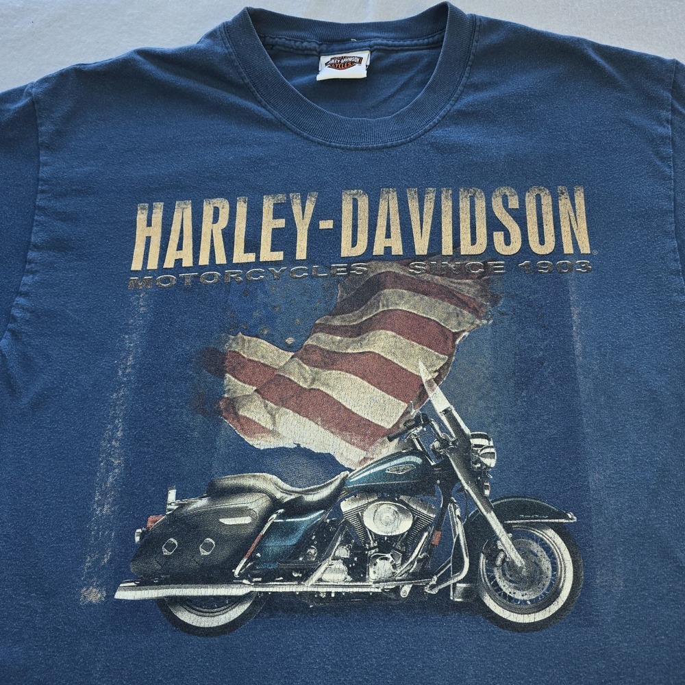 Vtg 90s Harley-Davidson T-Shirt Muncie IN Benson Motorcycles Hanes Beefy-T M